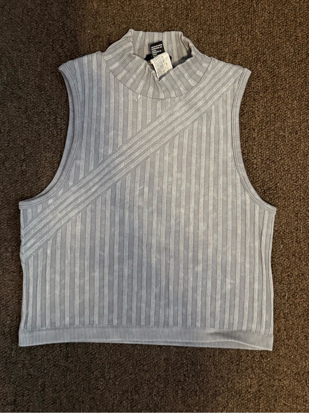 Forever 21 Light Gray Ribbed Mock Neck Tank